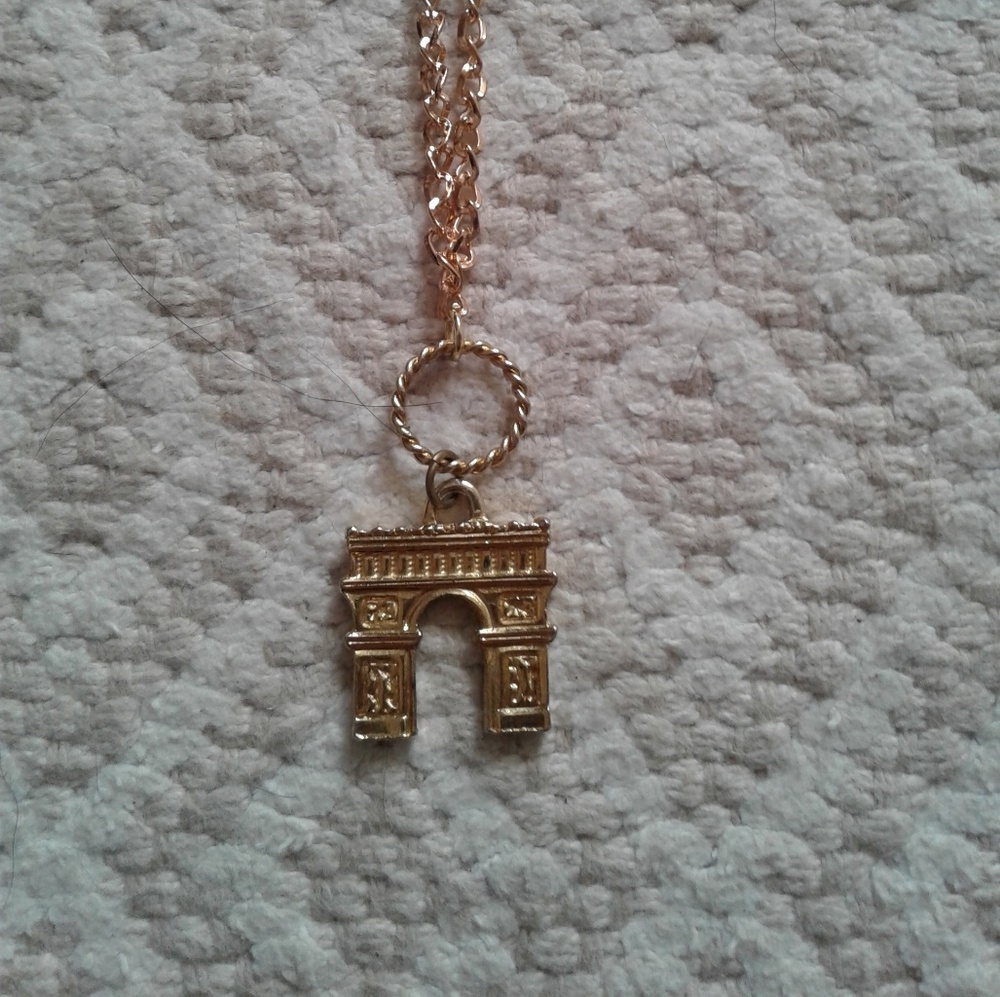 French Arc de Triomphe  Fashion Goldtone Necklace